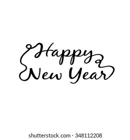text design of happy new year. vector illustration