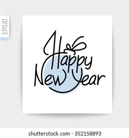 Text design of happy new year.
Vector  lettering.
