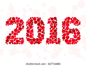 Text design Happy new year 2016. Graphic background molecule and communication. 
Connected with dots. colorful vector design icon. 
Colorful dots design. Vector simple style illustration 