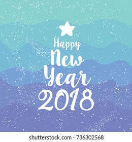 Text design of happy new year 2018. Vector Illustration