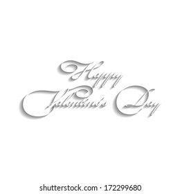 Text design of happy valentine day. White. vector