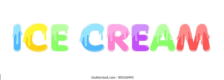 Text Design "ICE CREAM" , Isolate Vector Stock