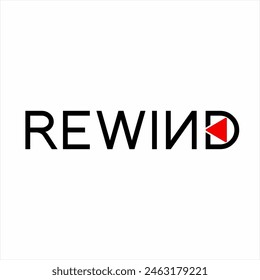 The text design of the "Rewind" logo is simple and modern.