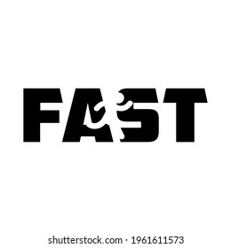 Text design, run and fast logo design