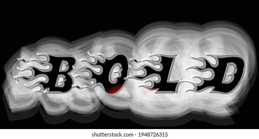 Diseño de texto con fondo humeante. único y se ve hermoso.