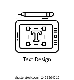 Text Design vector outline Icon Design illustration. Graphic Design Symbol on White background EPS 10 File