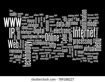 Text design with web related words