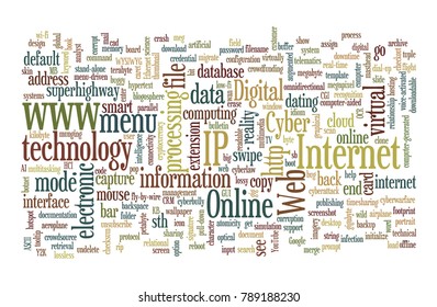 Text design with web related words