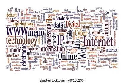 Text design with web related words