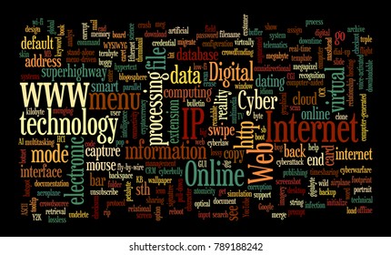 Text design with web related words