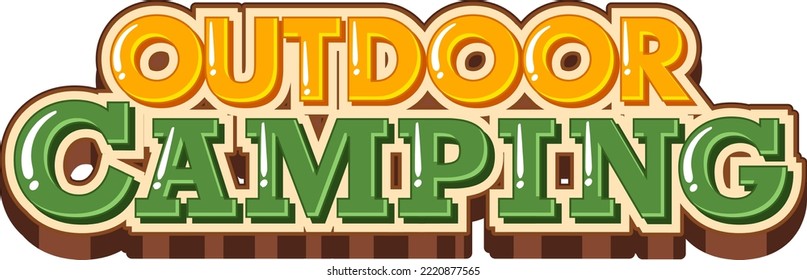 Text design for word outdoor camping illustration