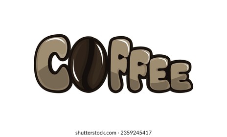 text design with the words Coffee