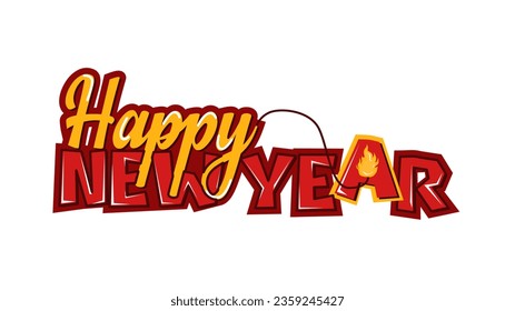 text design with the words Happy New Year