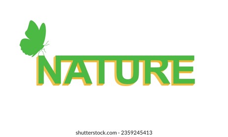 text design with the words Nature
