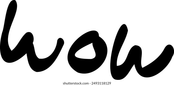 A text design of "wow" that expresses amazement.