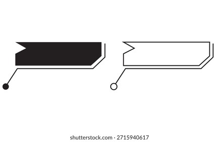 El texto discute las llamadas digitales, el icono de notas al pie. Ilustración vectorial mínima con dos Formas de conector de circuitos estilizadas en blanco y negro, aptas para el diseño tecnológico y la electrónica.