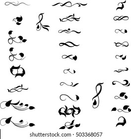 Text divider. page separators decoration. Vector dividers or breaks vintage style design.