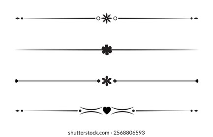 Text Divider Vectors. Separator vintage. decorative line.