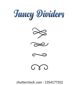 Text dividers. Calligraphy swirls. Isolated vector.