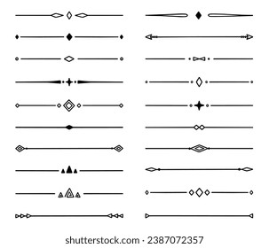 Conjunto de doodles de divisores de texto. Elementos decorativos de bodas. Ornamento divisor, bordes, líneas. Ilustración vectorial dibujada a mano aislada en fondo blanco