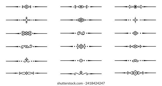 Text dividers doodle set. Wedding decorative elements. Divider ornament, borders, lines. Hand drawn vector illustration isolated on white background