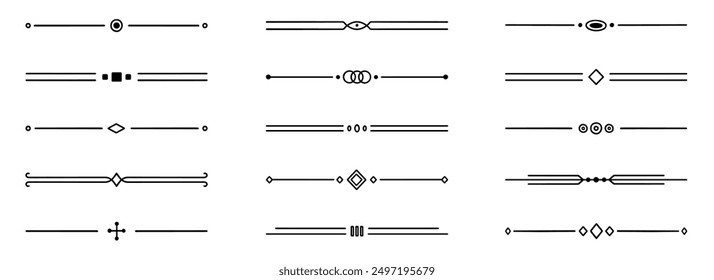 Text dividers doodle set. Wedding decorative elements. Divider ornament, borders, vintage line separators. Hand drawn vector illustration isolated on white background