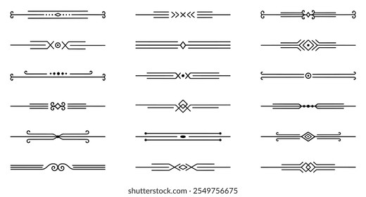 Conjunto de doodle de divisores de texto. Elementos decorativos de Boda. Ornamento divisor, bordes, separadores de línea vintage. Ilustración vectorial dibujada a mano aislada sobre fondo blanco