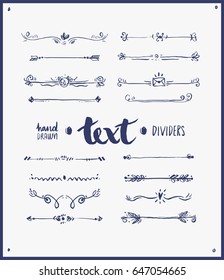 Text dividers hand drawn