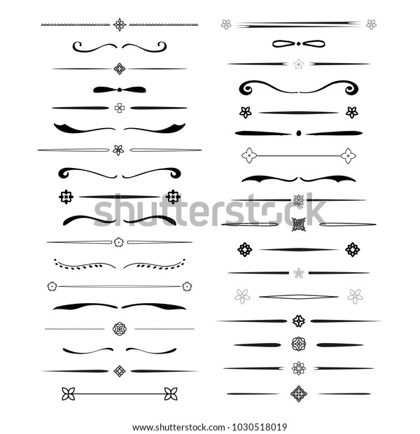 Text dividers. Hand drawn collection\
of vector dividers, bumpers, frames,\
ornaments.