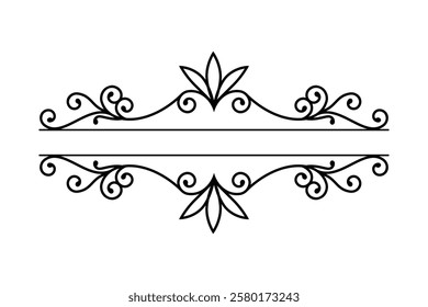 Text dividers. Hand drawn vector illustration isolated on white background