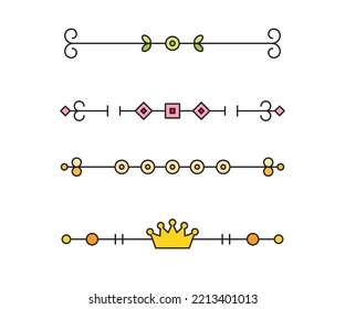 ilustración de separadores y divisores de texto