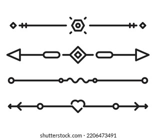 text dividers and separators line art illustration