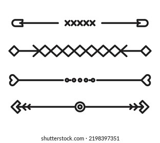 Text Dividers Set Line Illustration