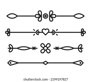 text dividers set line illustration
