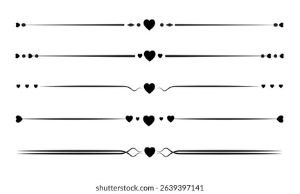  Text dividers. set of Vintage decorative lines. Separator vintage. decorative line. Vector illustration