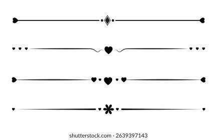  Text dividers. set of Vintage decorative lines. Separator vintage. decorative line. Vector illustration