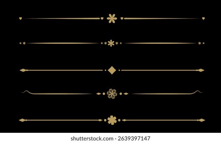  Text dividers. set of Vintage decorative lines. Separator vintage. decorative line. Vector illustration