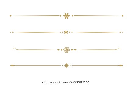  Text dividers. set of Vintage decorative lines. Separator vintage. decorative line. Vector illustration