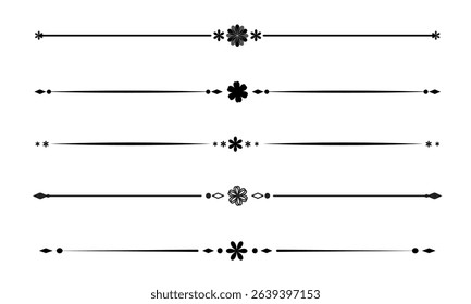  Text dividers. set of Vintage decorative lines. Separator vintage. decorative line. Vector illustration