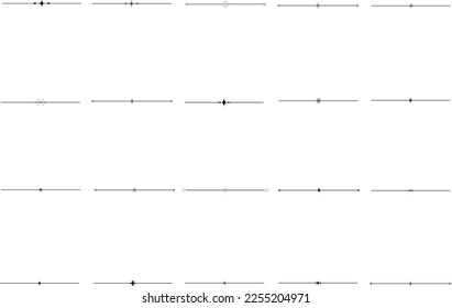 Text dividers. Vector typographic line divider set. Graphic text separators.
