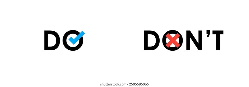 The text Do and Dont in the white background. Isolated Vector Illustration