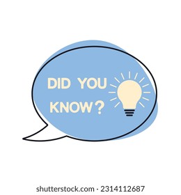 Text do you know, background of speech bubble and light bulb with creative idea question mark.