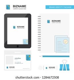 Text document Business Logo, Tab App, Diary PVC Employee Card and USB Brand Stationary Package Design Vector Template