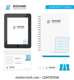 Text document Business Logo, Tab App, Diary PVC Employee Card and USB Brand Stationary Package Design Vector Template