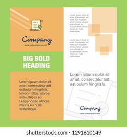 Text document Company Brochure Title Page Design. Company profile, annual report, presentations, leaflet Vector Background