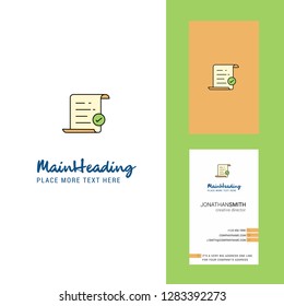 Text document Creative Logo and business card. vertical Design Vector