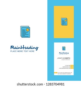 Text document Creative Logo and business card. vertical Design Vector