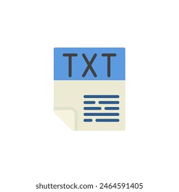 Text document file flat icon, vector sign, colorful pictogram isolated on white. Symbol, logo illustration. Flat style design