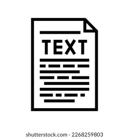 text document file line icon vector. text document file sign. isolated contour symbol black illustration