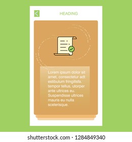 Text document mobile vertical banner design design. Vector